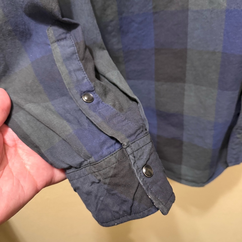 Men’s 2XL Affliction for Buckle Navy Blue Black Premium Embroidered Flannel - Picture 7 of 16